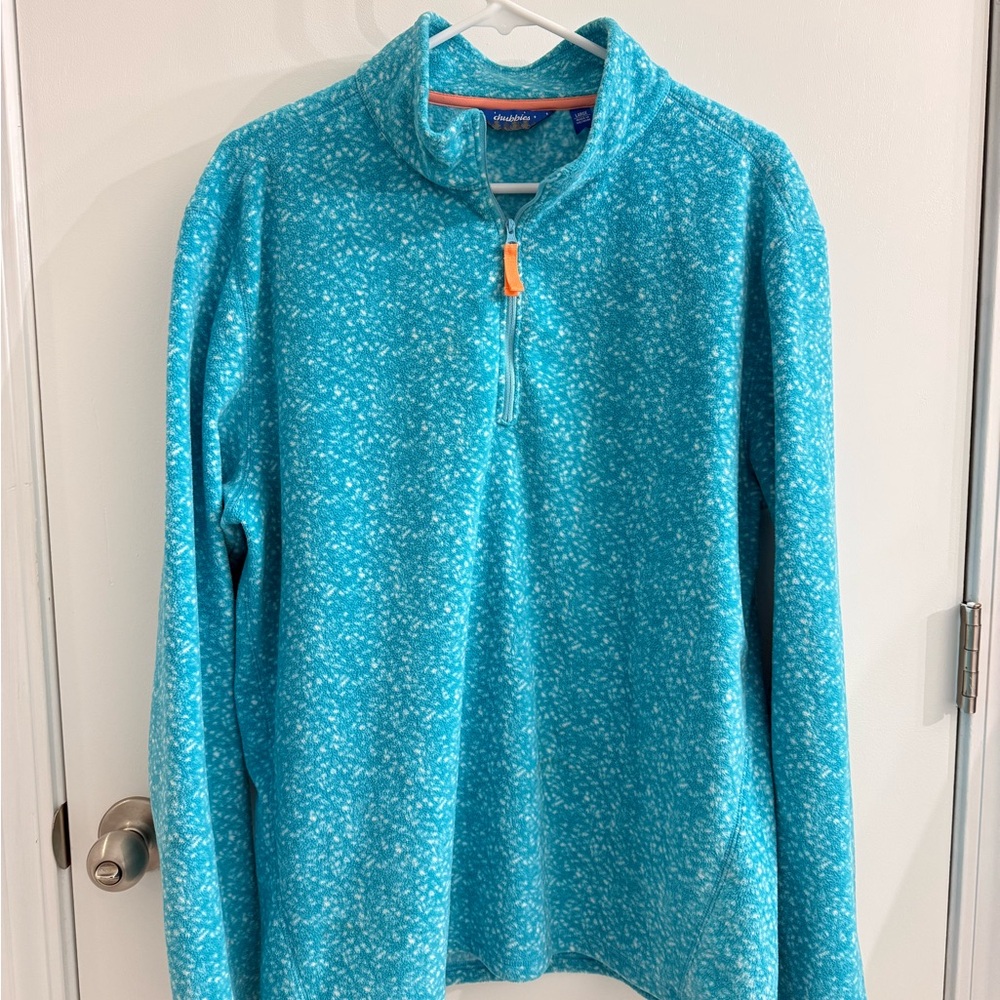 Chubbies Fleece Quarter Zip Pullover – Teal – Men’s Large